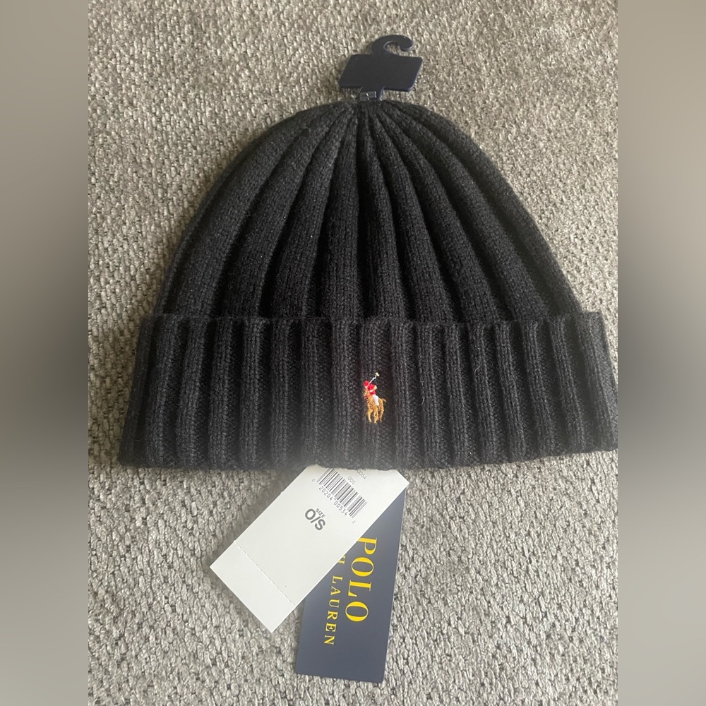 Polo Ralph Lauren Men's Beanie Skull Cap NWT Black hat